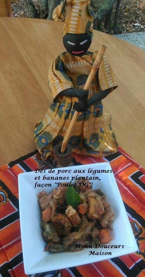 dés de porc aux légumes et bananes plantain façon poulet DG 2